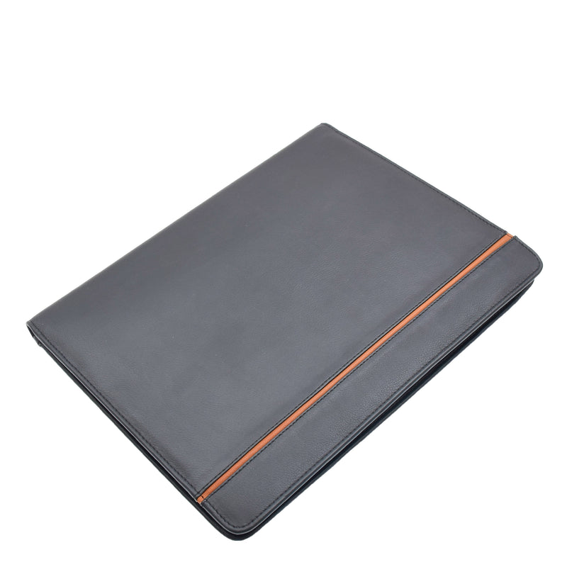 Real Leather Note Pad Portfolio Case Ebury Black 2