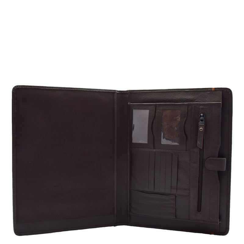 Real Leather Note Pad Portfolio Case Ebury Brown 1