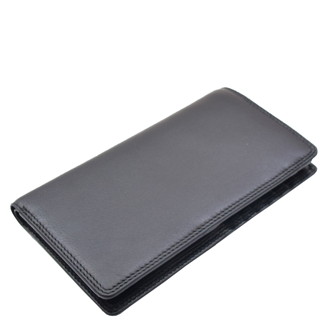 Real Leather Vertical Bifold Breast Wallet HOL120 Black 3